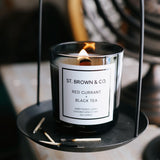 Red Currant + Black Tea 11oz St. Brown & Co. Candle in Translucent Black Glass