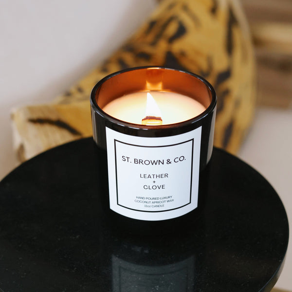 Leather + Clove 11oz Candle