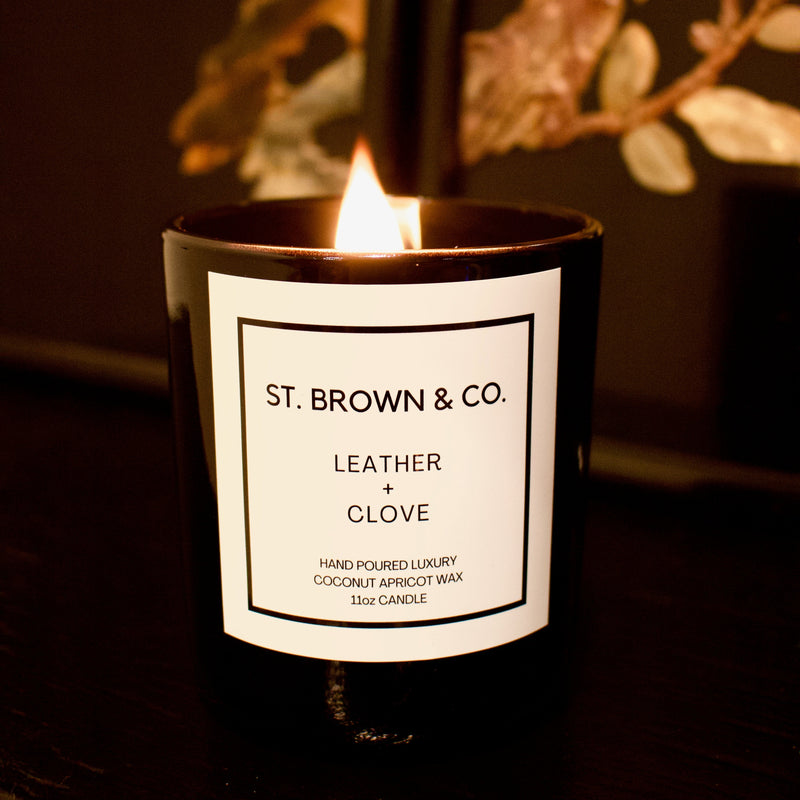 Leather + Clove 11oz Candle