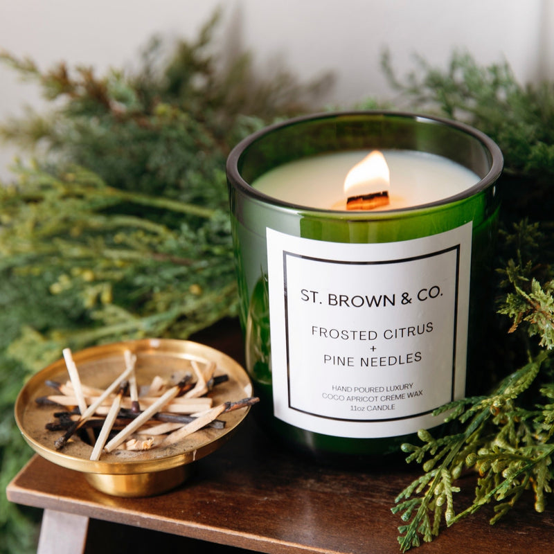 St. Brown & Co. Frosted Citrus + Pine Needles 11oz Luxury Candle